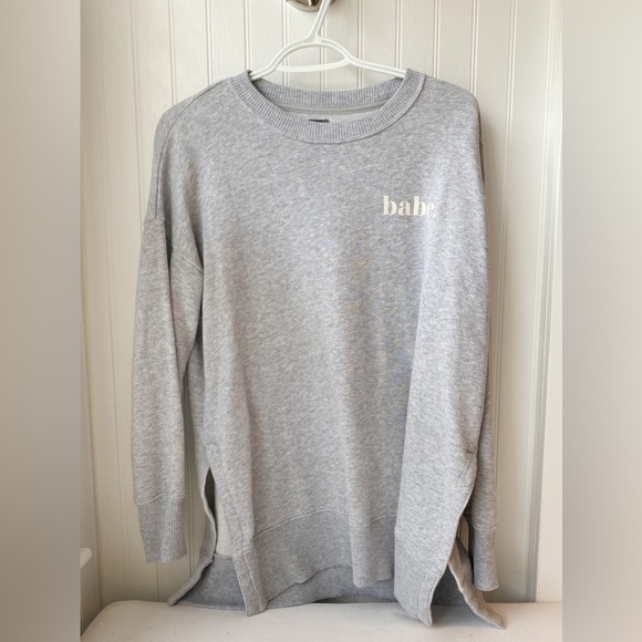 Aerie, Oversized, Small, Grey Babe Sweatshirt - Picture 2 of 2